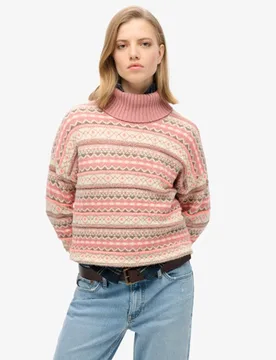 Superdry Damen Strukturierter Pullover mit Streifenmuster Weiß - Größe: 38 - 89.99 - FashionsVida