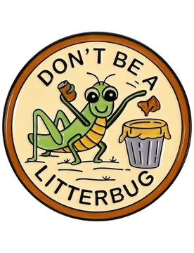 Don't be a Litterbug Locust Brooch Enamel Pins Keep Nature Wild Brooches Backpack Lapel Badge Fashion Jewelry Gift for Friends - Aliexpress - FashionsVida