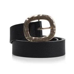 Ceinture Noir Boucle Martelée noir 90cm