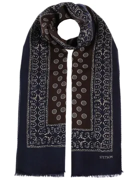 Polka Dots Wool Scarf by - brown-blue - Female - Size: One Size - Stetson - FashionsVida
