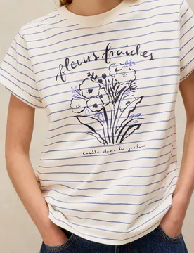 Pure Cotton Printed T-Shirt White Mix female - White stuff - FashionsVida