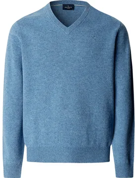 Maglione Con Scollo A V Hm7000288 Airforce Blue S - Hackett - FashionsVida
