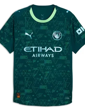 T-shirt à Manches Courtes Quatrième Tenue Manchester City Fc 25/26 Green Terrain M - Puma - FashionsVida