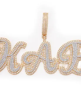 Iced Out 5a Zircon Letter Pendant Plated White Gold Hiphop Rock Tennis Chain Pendant Necklace Custom Name Pendants Birthday Gift - Aliexpress - FashionsVida