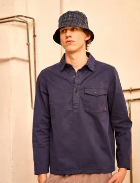 Sobrecamisa hornos de hombre regular deep ocean - Tintoremus Sttudio - FashionsVida