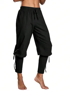 Pantalones con estilo vikingo del período renacentista y medieval para disfraz de hombre XL - Shein - FashionsVida