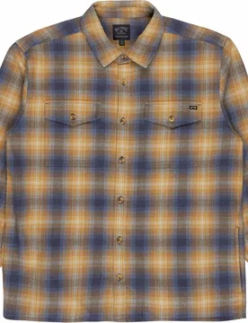Chemise manches longues en coton - Ventura Overshirt Blue Graphite en Coton - Taille M - Bleu - Billabong - FashionsVida