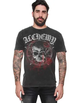 Gothic T-Shirt - Acolyte Man's T-Shirt - S bis L - für Männer - Größe S - dunkelgrau - Männer - male - Alchemy England - FashionsVida