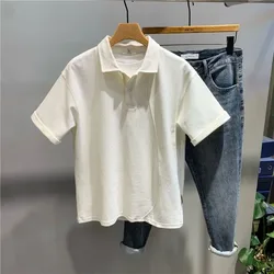 Men's Clothing New Arrival American Vintage Style Short Sleeve T-Shirt Summer Loose Fit Versatile Casual Half Sleeve Tee