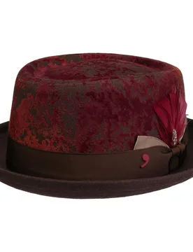 Identity Wool Pork Pie Hat by Alfonso DEste - brown - Size: L (58-59 cm) - Alfonso D´Este - FashionsVida