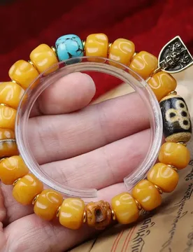 Old , Chicken Oil Yellow Camel Bone Carving, Tibetan-Style Bracelet with Beads and Accessories - Aliexpress - FashionsVida