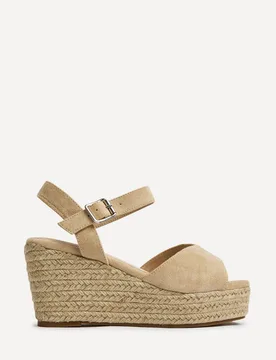 Women's Duchess Wide Fit Nude Wedge Sandals Size: 6-Wide Fit - Nude - Size: 6-Wide Fit - Linzi - FashionsVida