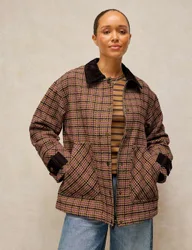 Jackson Checked Coat with Wool Pink Mix female