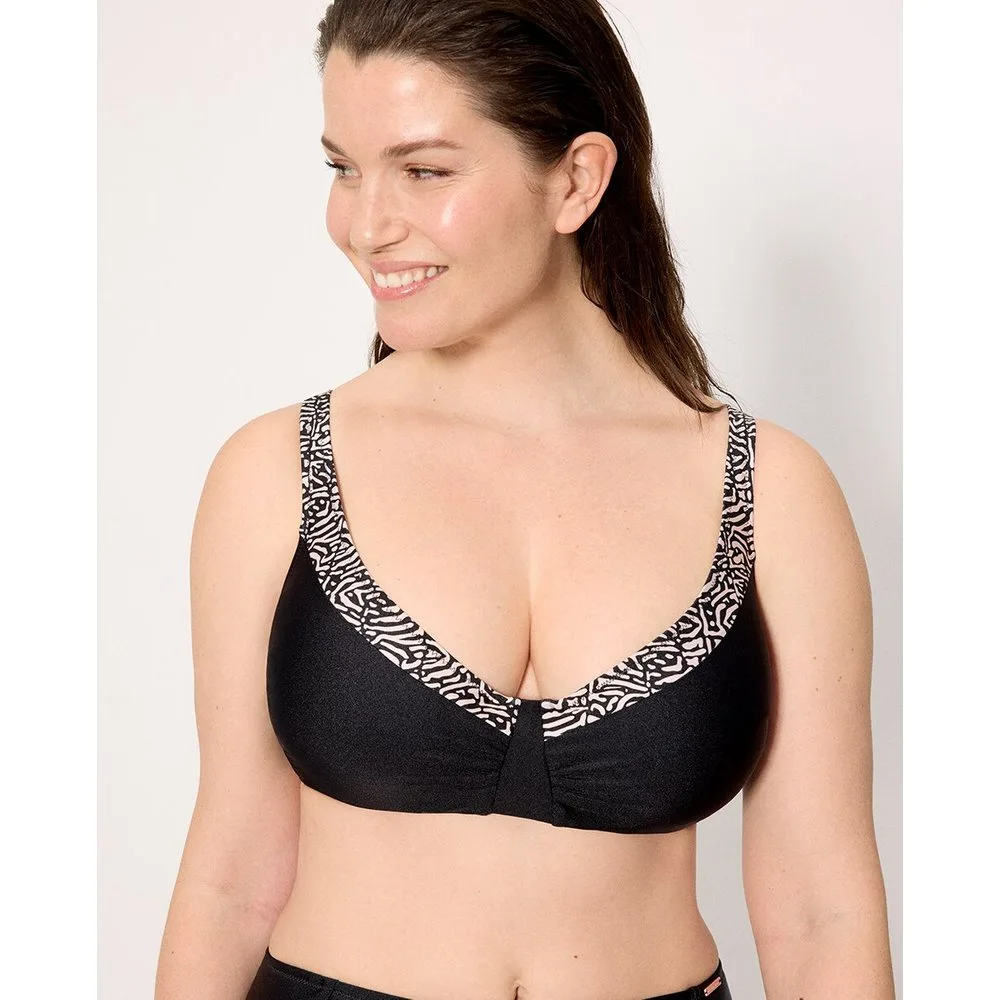 Tops de bikini reductor estampado con brillo en copa e - Ysabel Mora - FashionsVida