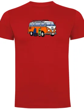 T-shirt à Manches Courtes Hippie Van Wakeboard Red 2XL - Kruskis - FashionsVida