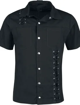 Gothic Kurzarmhemd - Damion Shirt - XXL bis 4XL - für Männer - Größe 4XL - schwarz - Männer - male - Vixxsin - FashionsVida