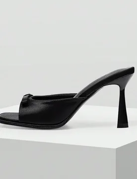 Sandalias de tacón sólidas con decoración de lazo, zapatos de vacaciones, para verano, Año Nuevo, vacaciones, primavera, primavera, Pascua EUR40 - Shein - FashionsVida