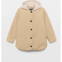 Parka de mujer con capucha y detalles a contraste