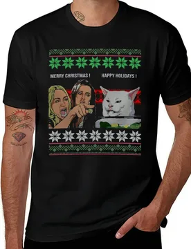 Woman Yelling At A Cat Meme Ugly Christmas Gift T-Shirt Casual Street Style Short Sleeve Tee - Aliexpress - FashionsVida