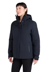 Women's 'Mallory' Short Waterproof Adjustable Hood Full Zip Padded Jacket in Black Size: 6 - Black - Size: 6