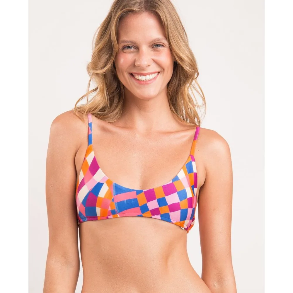 Top de bikini deportivo estampado con relleno - Río de Sol - FashionsVida