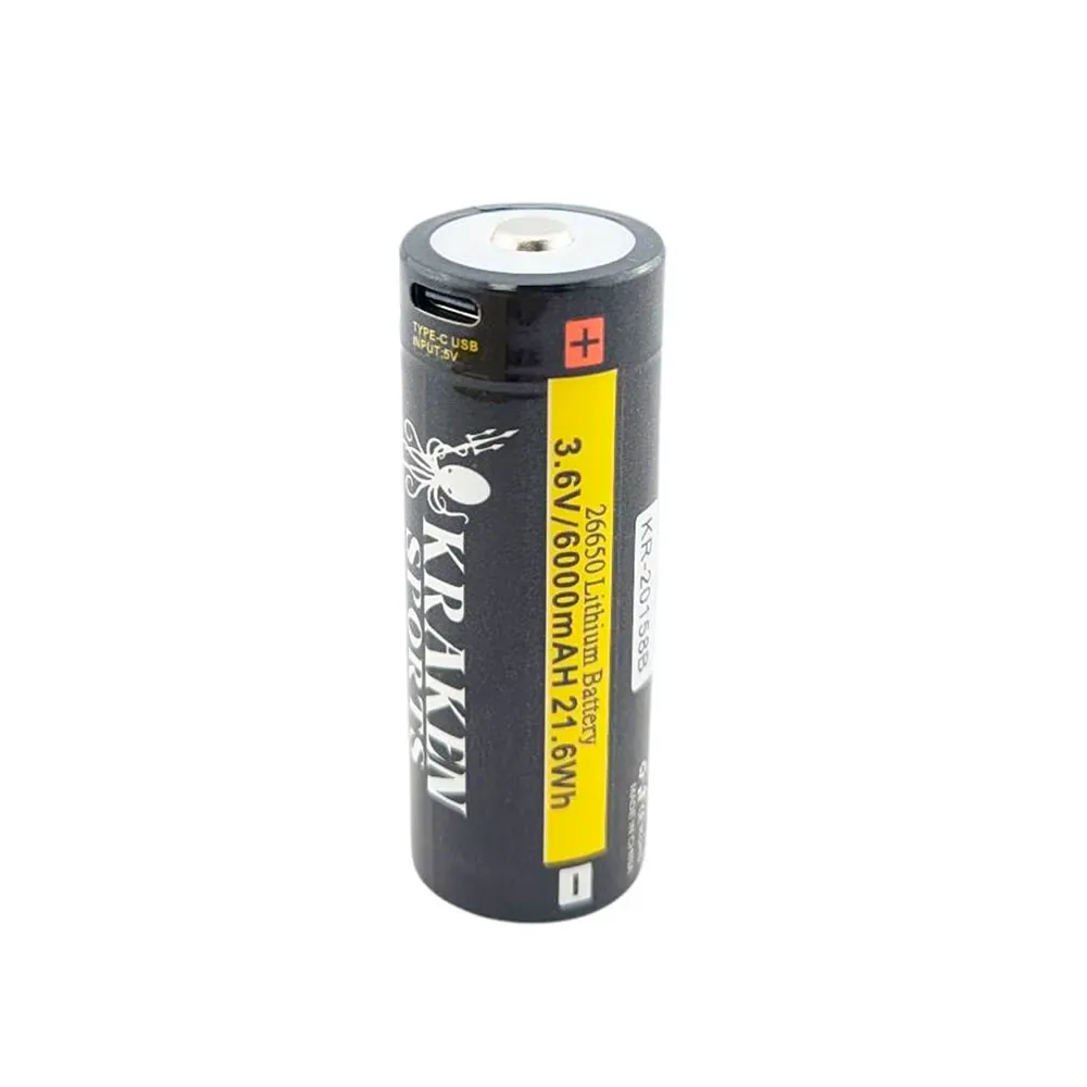 Batteria 26650 Usb-c 6000mah 3.6v - Kraken - FashionsVida