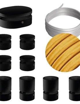 Cables Kit D´éclairage Symmetric Filé System Cm05 5 M 9 Unités Black / Gold One Size - Creative - FashionsVida
