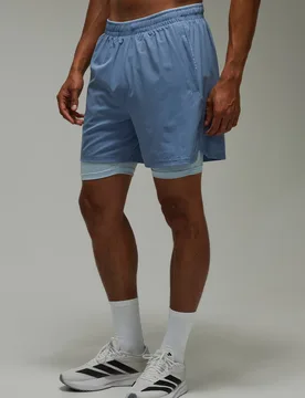 Herren Common Pace Lauf-Shorts Mit Perforation, 2-in-1 Steel Größe Small - boohooMAN - FashionsVida