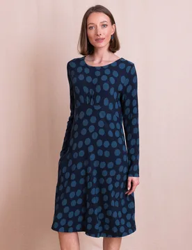 Nomads Textured Jersey Dress - Navy - Nomads - FashionsVida