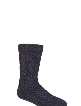 Mens 1 Pair Slipper Socks with Grip Navy 7-11 - Blue - Size: 6-11 Mens - SockShop - FashionsVida