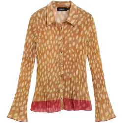 Camisa de mujer estampada plisada
