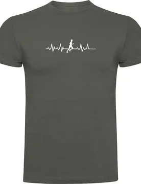 Runner Heartbeat Short Sleeve T-shirt Dark Army Green M Men - Kruskis - FashionsVida