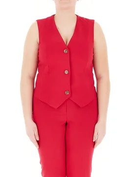 Gilet misto viscosa ROSSO 21 - N.O.W. NATION OF WOMEN by PERSONA - FashionsVida