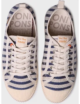 Zapatillas de lona de mujer de algodón con rayas - Toni Pons - FashionsVida