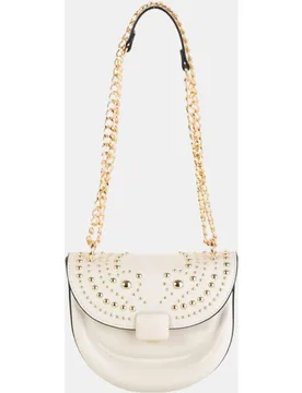 Bolso bandolera pequeño efecto piel con solapa y cadena metálica - Volum - FashionsVida
