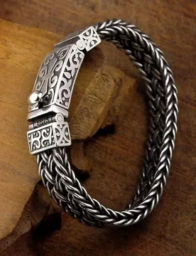 Vintage Hand‑Woven Wide Thick Bracelet for Men, Trendy Bold Male Wristband, Personality Statement Hand Jewelry for Daily Party - Aliexpress - FashionsVida