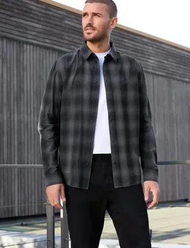 Street One Kariertes Baumwoll-Hemd male Grau - Street One MEN - FashionsVida