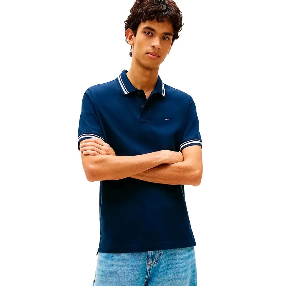 Polo A Maniche Corte Dm0dm22700 Regular Fit Dark Blue L - Tommy Jeans - FashionsVida