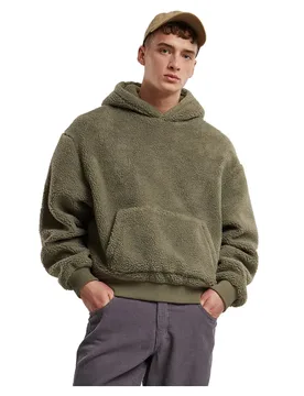 Sweat à Capuche Oversized Teddy Pale Green M - Urban classics - FashionsVida
