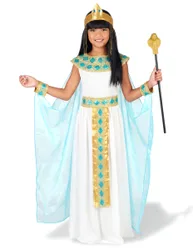 Kleopatra-Kinderkostüm Ägypterin Kostüm weiss-gold-blau