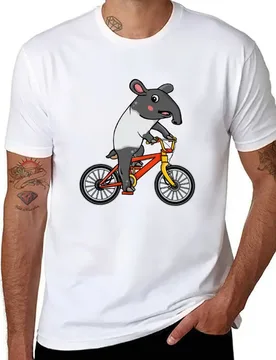 Tapir Riding Bicycle Gift Kids Bike Cute Tapir T-Shirt cotton t shirts man 100% T-Shirt - Aliexpress - FashionsVida
