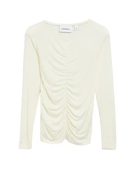 Langarmshirt creme 40 Damen - Comma - FashionsVida