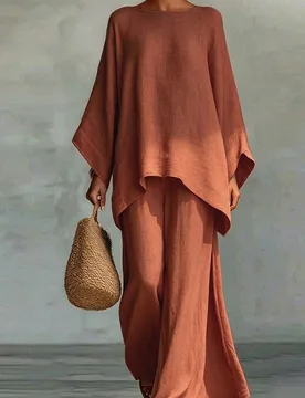 Conjunto de 2 piezas de camisa y blusa holgada y fluida blanca para mujer, primavera verano, ropa de estar en casa para vacaciones S - Shein - FashionsVida