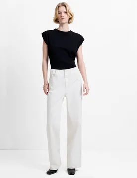 High Waisted Straight Leg Jeans Ecru female - French connection - FashionsVida