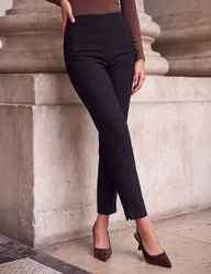 Slim Fit Trousers with Stretch Black female