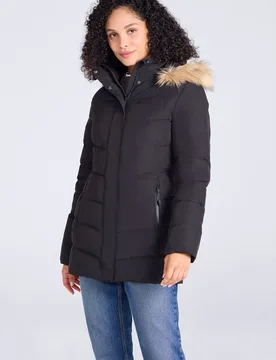 Isla II Womens Long Down Jacket - Black - Black - Size: 20 - Mountain Warehouse - FashionsVida