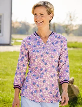 Stretch-Bluse Viskose - Flieder - female - Size: 42 - Avena - FashionsVida