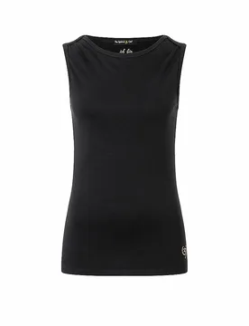 Damen Yogatank Bambus High Neck negro XS - Spirit Of Om - FashionsVida