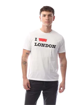 Levi'S Mens Levi London Text Graphic Crew Neck Short Sleeve T-Shirt In White - Size X-Large - Levis - FashionsVida
