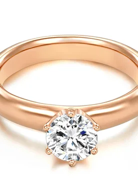 Womens Sterling Silver Ring - Rose Gold - Size K - Trilani - FashionsVida